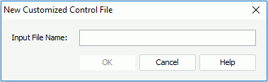 New Customized Control File dialog