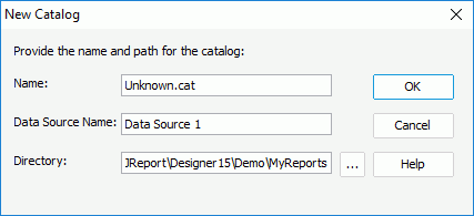 New Catalog dialog