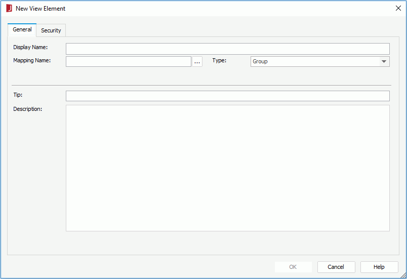 Add View Element dialog