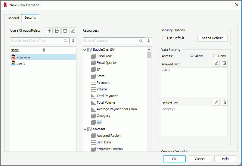 New View Element - Security