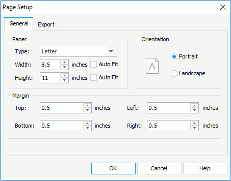 Page Setp dialog