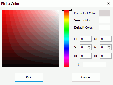 Pick a Color dialog