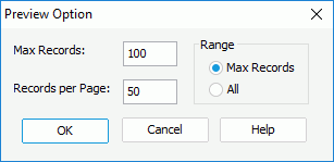 Preview Option dialog