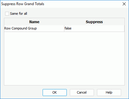 Suppress Row Grand Totals dialog