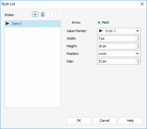 Style List dialog