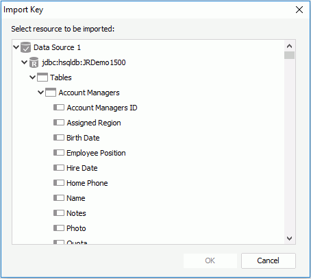 Import Key dialog