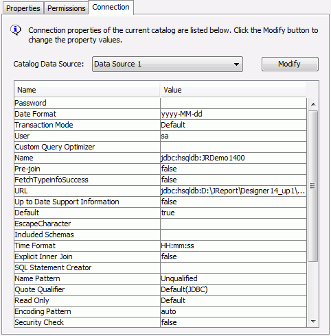 Publish to JReport Server dialog - Connection tab