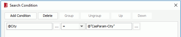 Add a condition in the Search Condition dialog