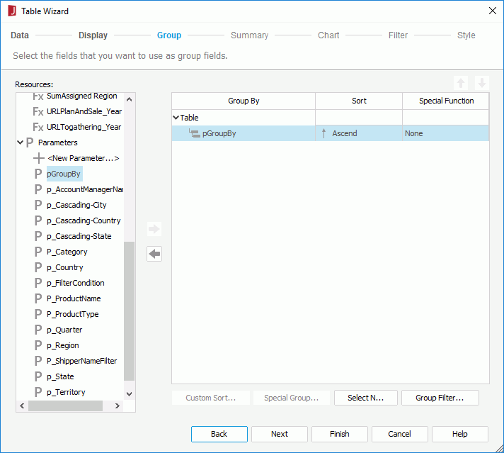 Specify Parameter as Group-by Field
