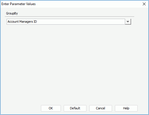 Enter Parameter Values dialog