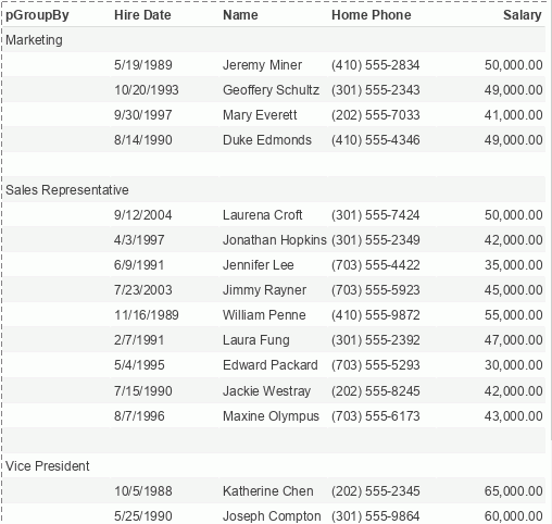 Dynamic Grouped Table based on query