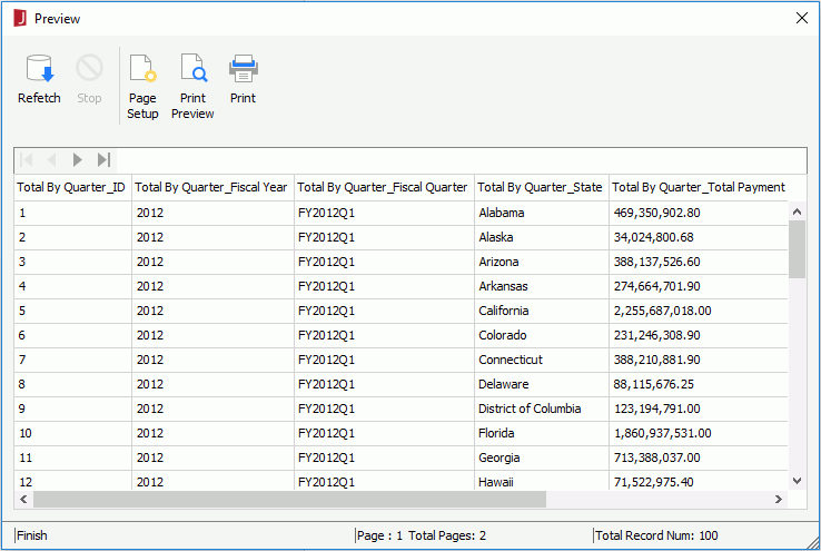 Preview dialog