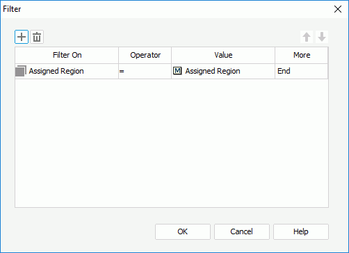 Filter dialog