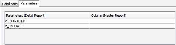 Insert Link dialog - Mater/Detail Report - Parameter