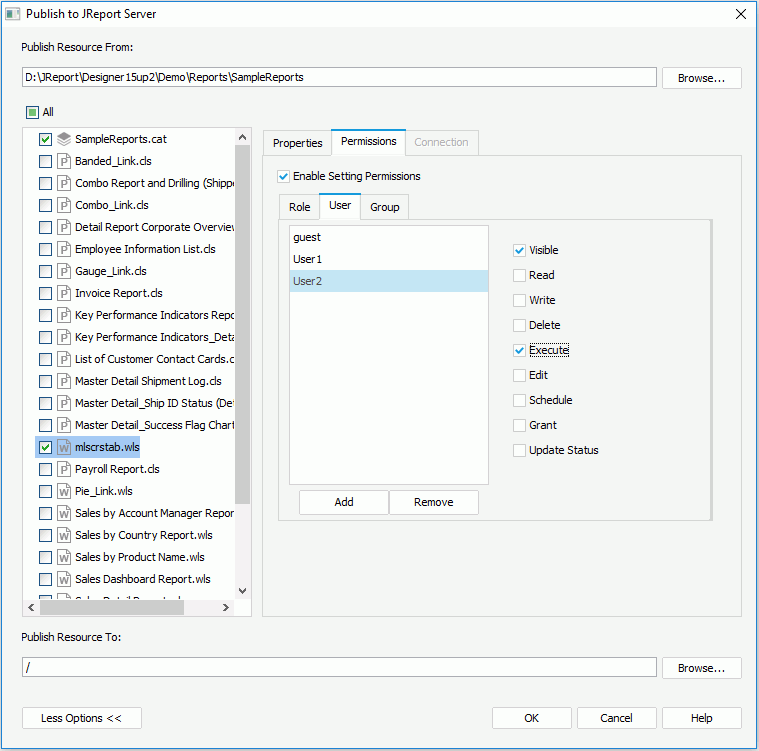 Publish Resource to Server