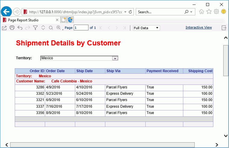Lesson 5: Creating a Table Report